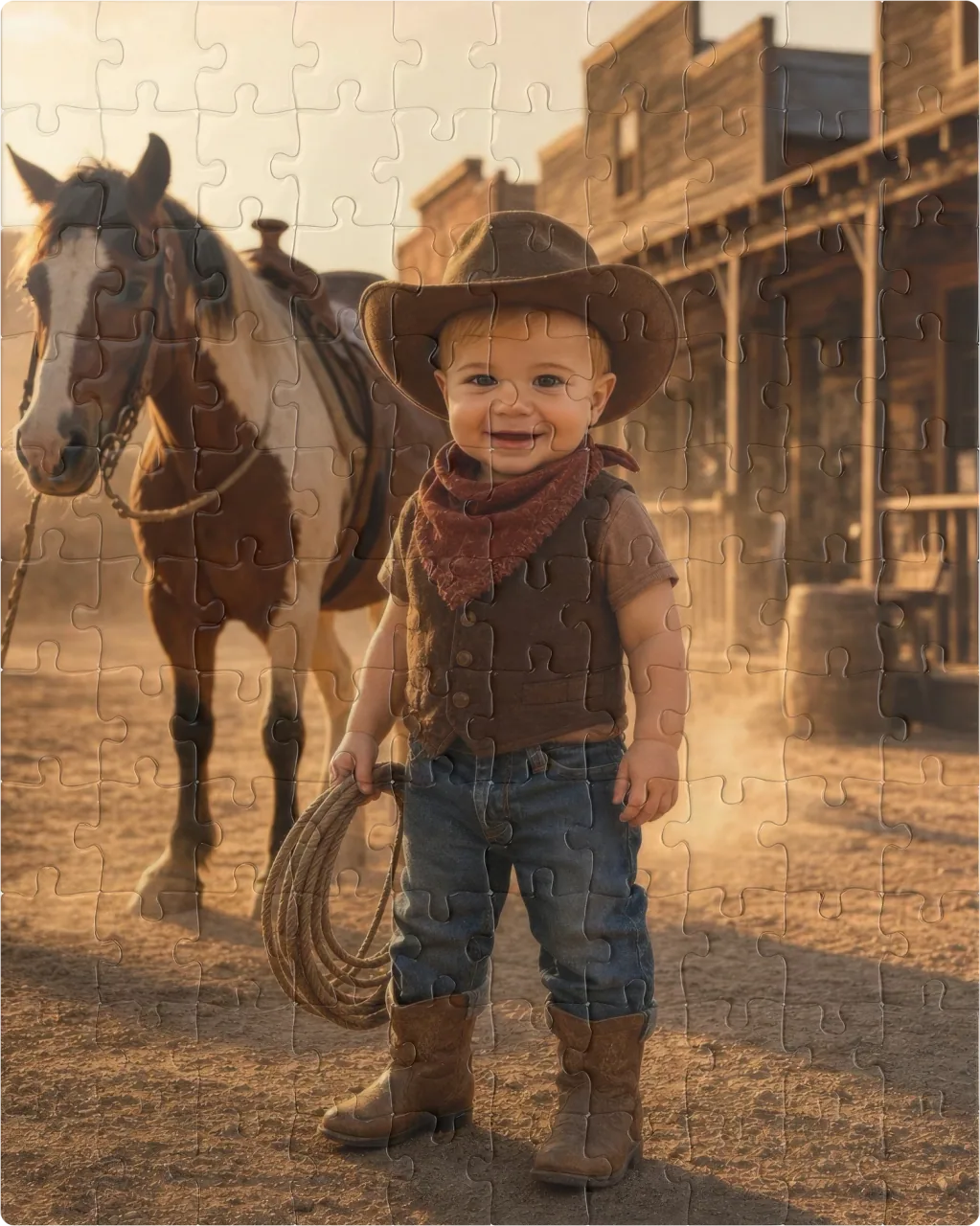 Wild West Cowboy as a 110 pieces puzzle