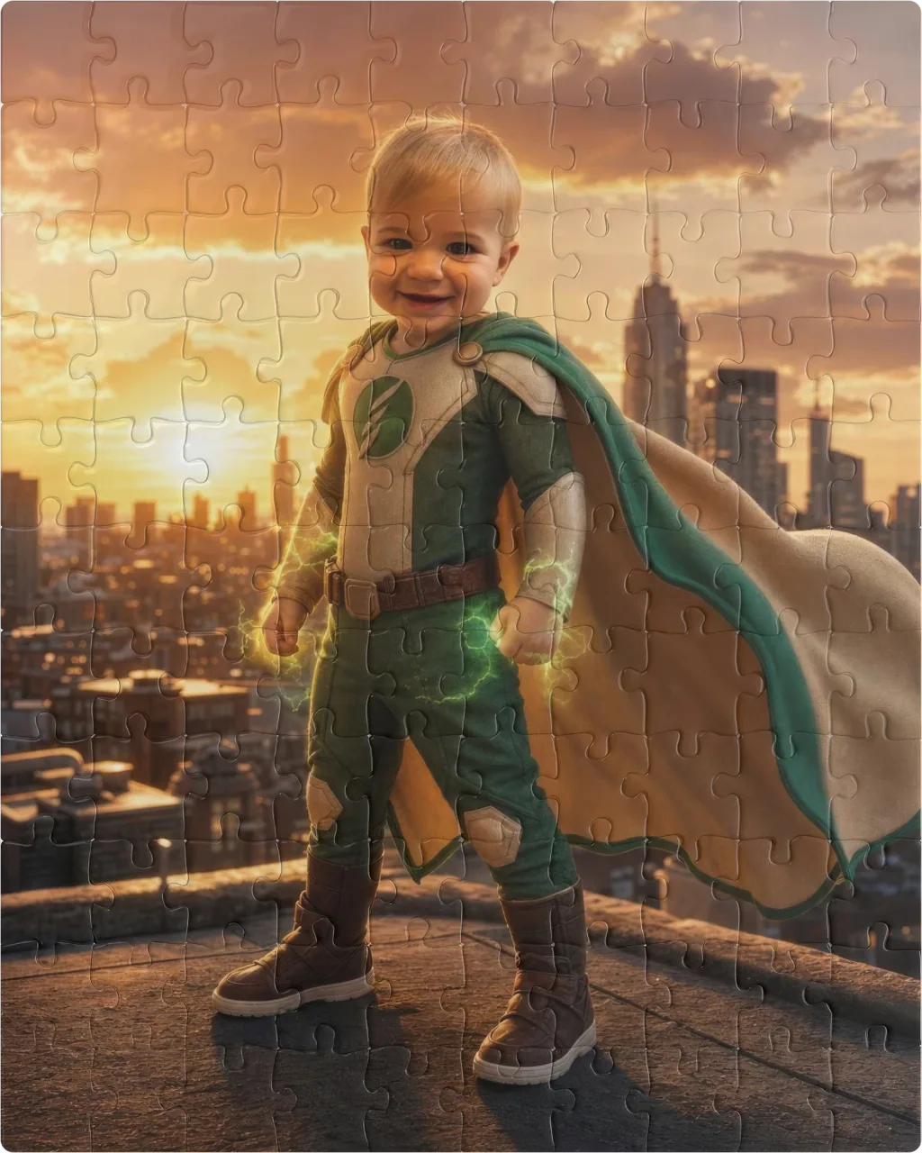 Superhero City as a 110 pieces puzzle