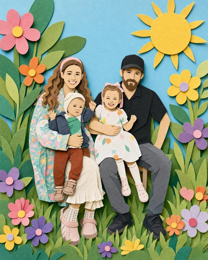 Paper Garden family portrait style