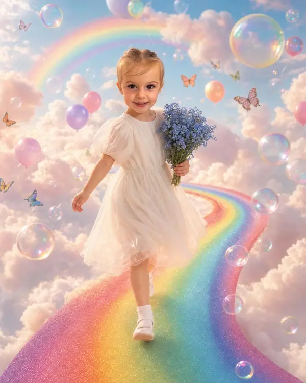 Rainbow Dreamland personalized puzzle theme